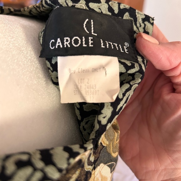 Vintage 90s Carole Little Black and Cream swing dress, cinched hip Size 12 - Picture 9 of 15